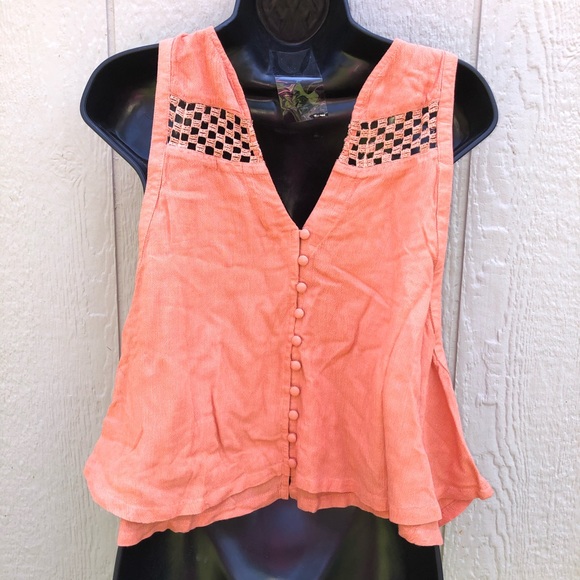 ⚡️5/$15⚡️Free People | Creamsicle Orange Top | XS - Picture 4 of 8